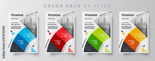 Flyer brochure design template set color, creative leaflet size A4, trend cover