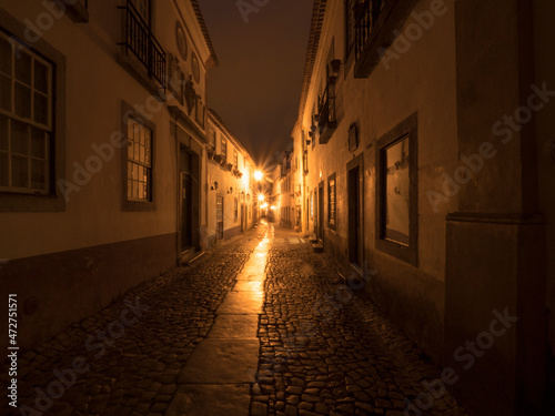 Portugal  Night view of city Main Street