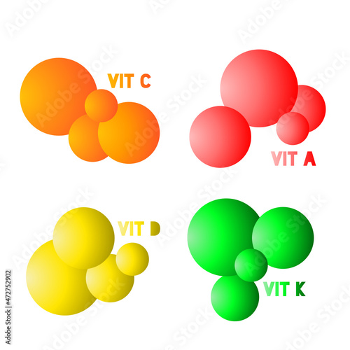 Communication logo with vitamins color 