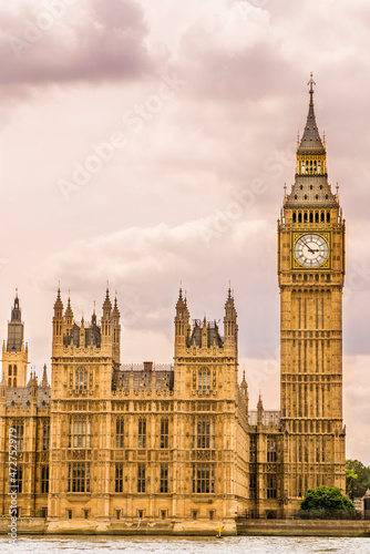 Big Ben or Great Bell, Palace of Westminster, Houses of Parliament, London, England.
