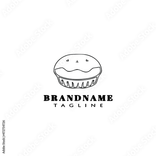 cupcake logo icon cartoon design template black isolated vector