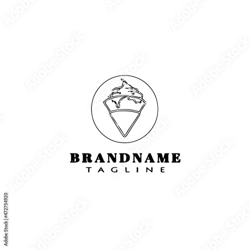 crepes logo icon cartoon flat template black isolated vector illustration