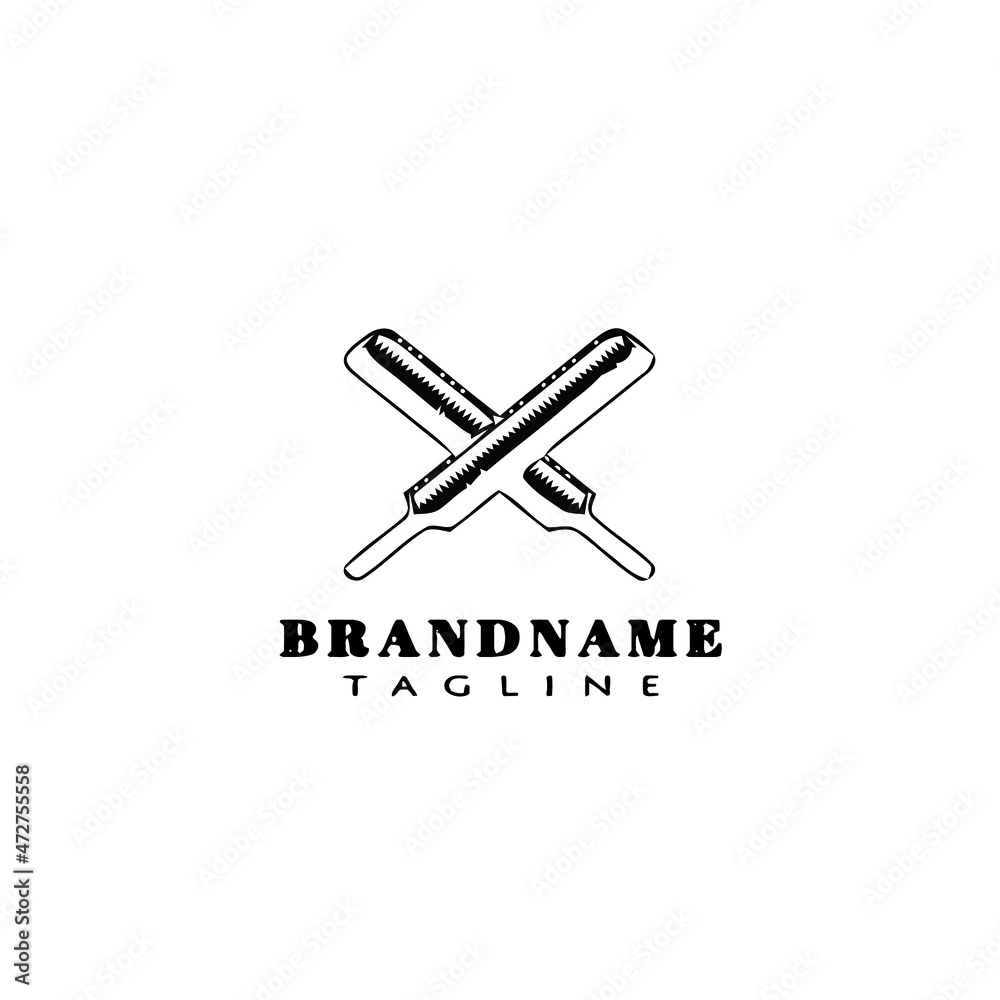 cute cricket bat logo icon cartoon design template black isolated vector illustration cute cricket bat logo icon cartoon design template black isolated vector illustration