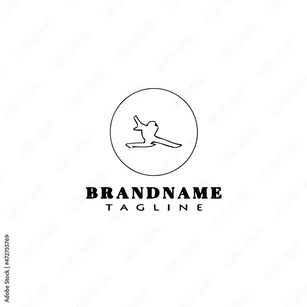cricket player logo cartoon icon design template black isolated vector cricket player logo cartoon icon design template black isolated vector