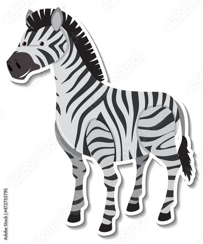 A zebra animal cartoon sticker