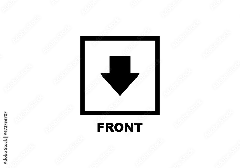Front simple flat icon vector illustration