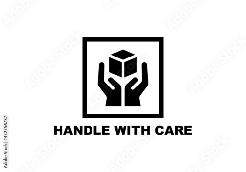 Handle with care simple flat icon vector illustration