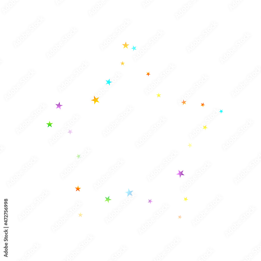 Fototapeta premium Rainbow Festive Confetti. Carnival Star Falling.