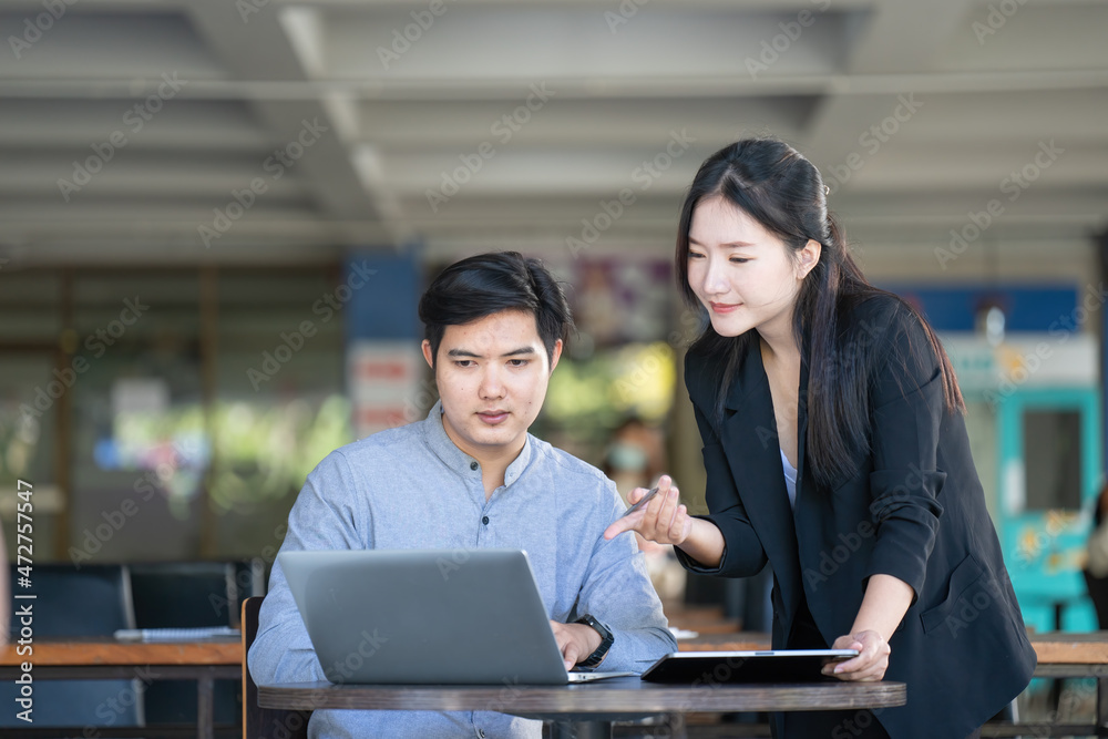 Young business team working with business report document on office desk. Brainstorming Business People Design Planning, Brainstorming Planning Partnership. Young business team working with business report document on office desk. Brainstorming Business People Design Planning, Brainstorming Planning Partnership.