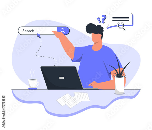 Web Search Engine Concept Flat Illustration