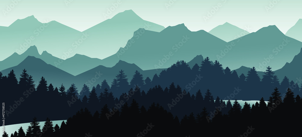 Fototapeta landscape with trees