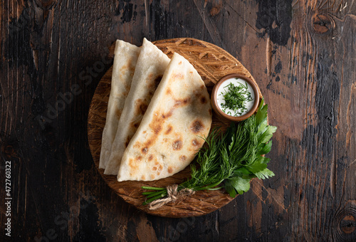 turkish gozleme flatbread photo