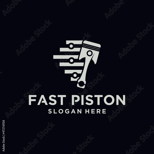 Piston speed technology logo automotive logo symbol vector illustration of a piston logo