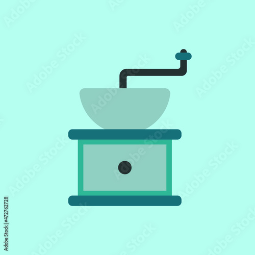 Coffee Grinder Cartoon Flat Vector