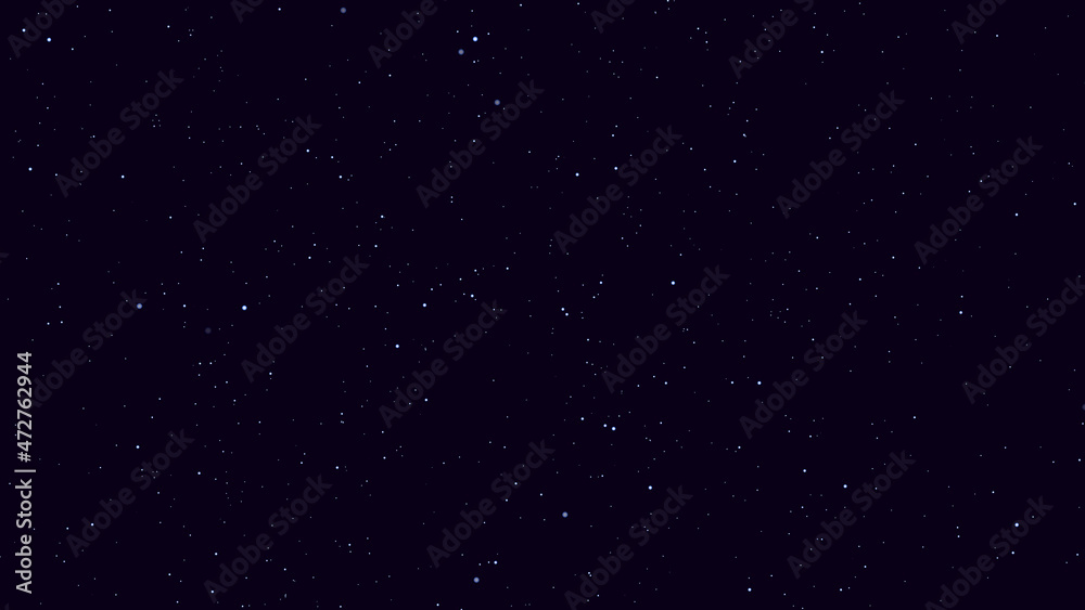 Stars on a black background. Glittering stars at night. Stars shining in sky. Background with purple glow stars. 3d rendering