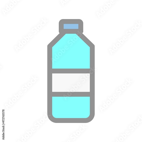 Water Bottle Filled Light Vector Icon Design