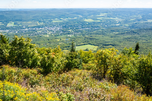 Aerial view from Adams Overlook along the Mohawk Trail in Massachusetts, USA. photo