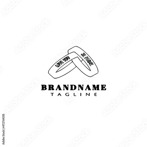 couple wristbands logo cartoon icon design template isolated vector illustration
