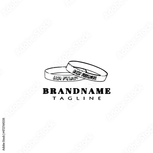 couple wristbands logo cartoon icon design template black vector illustration