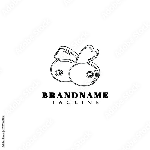 cranberry logo cartoon icon design template black vector illustration