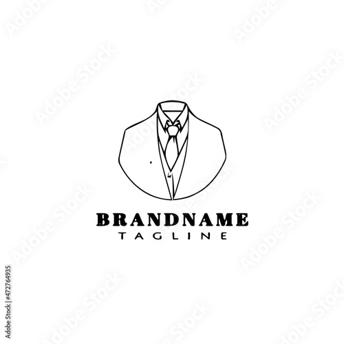 cravat logo cartoon icon design template black isolated vector