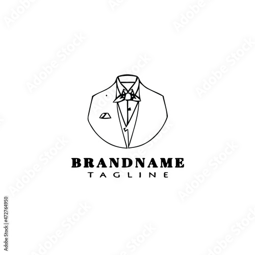 cravat logo cartoon icon design template black isolated vector illustration