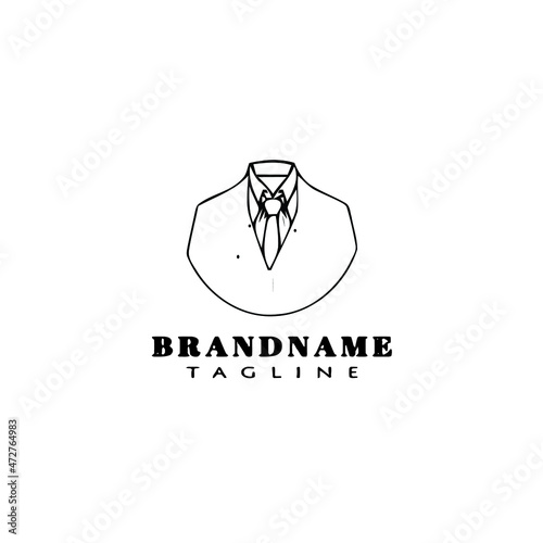 cravat logo cartoon icon design black isolated vector illustration