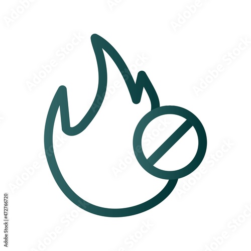 No Fire Line Gradient Vector Icon Design