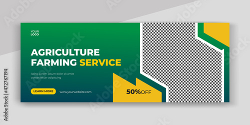 Agriculture farming service facebook banner design template