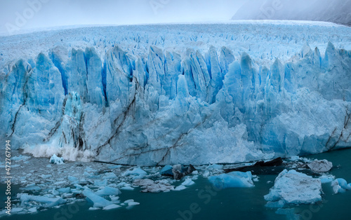 South America, Argentina, Patagonia, El Calafate. Glacial ice on Lake Argentina.