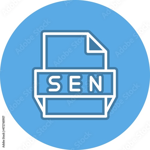 Sen Line Circle Vector Icon Design