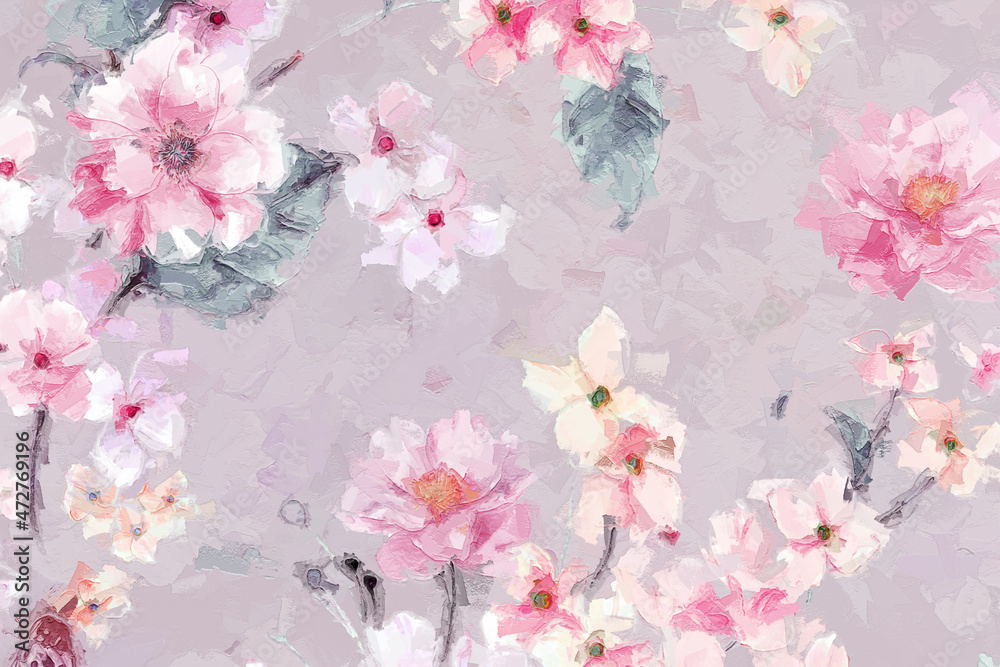 Obraz premium Beautiful oil painting flower illustration