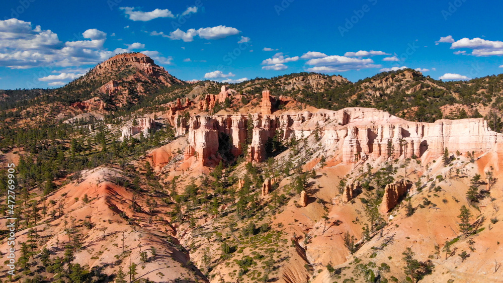 Bryce Canyon aerial view on a beautiful sunny day, Utah