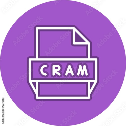 Cram Line Circle Vector Icon Design