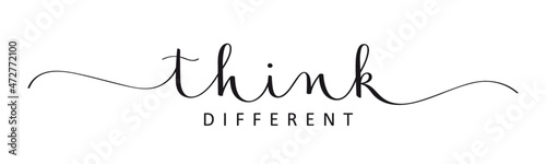 THINK DIFFERENT black vector brush calligraphy banner with swashes