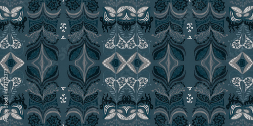 Victorian tile pattern. Retro baroque texture. Classic rococo design decor.