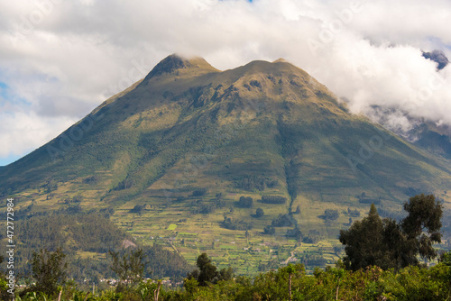 Ecuador. Inter-Andean valley Mount Imbabura. Volcanic ash makes soil good for agriculture