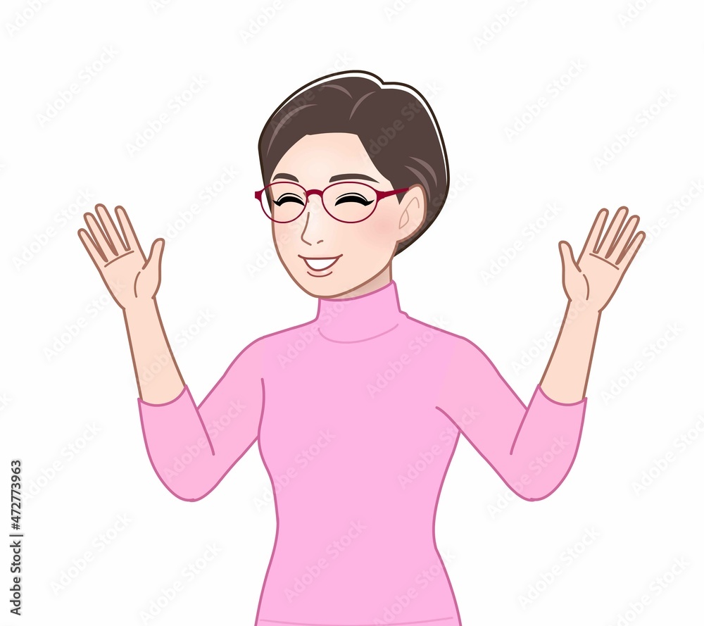 紅い眼鏡をかけたおばさん 紅い眼鏡をかけたおばさん