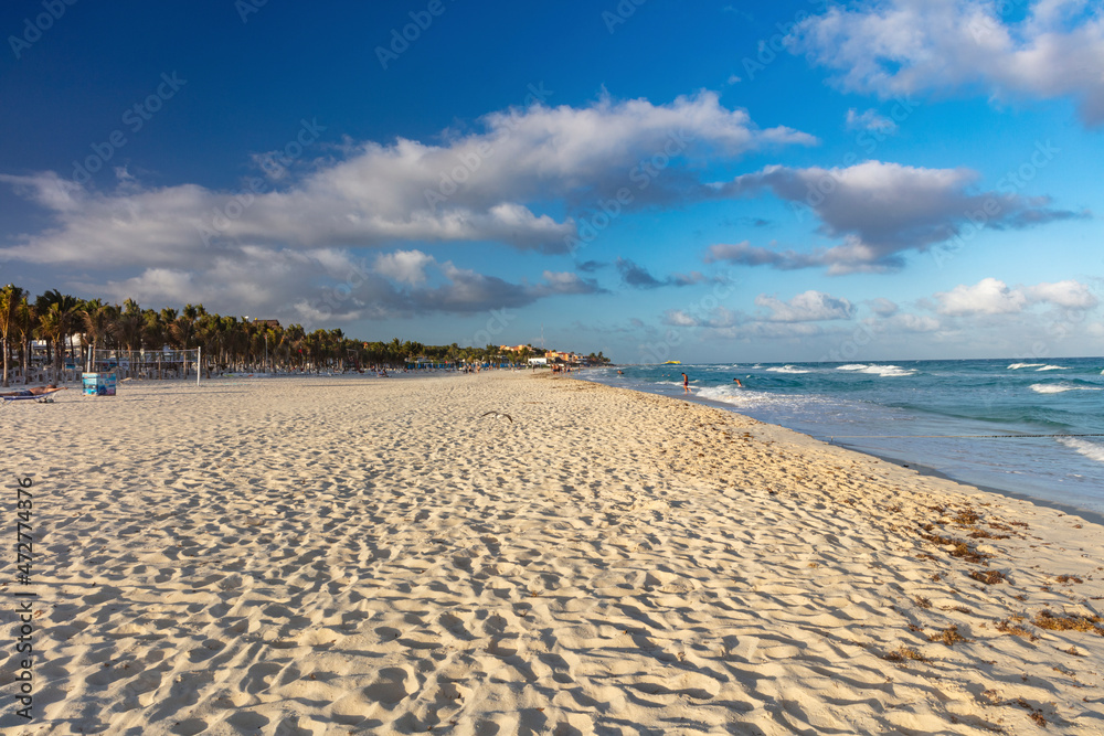 White sand beach along the Caribbean in Playa del Carmen, Mexico White sand beach along the Caribbean in Playa del Carmen, Mexico