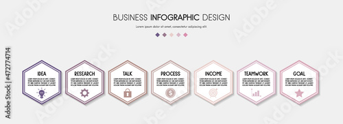 Infographic with business elements. Flowchart design. Vector