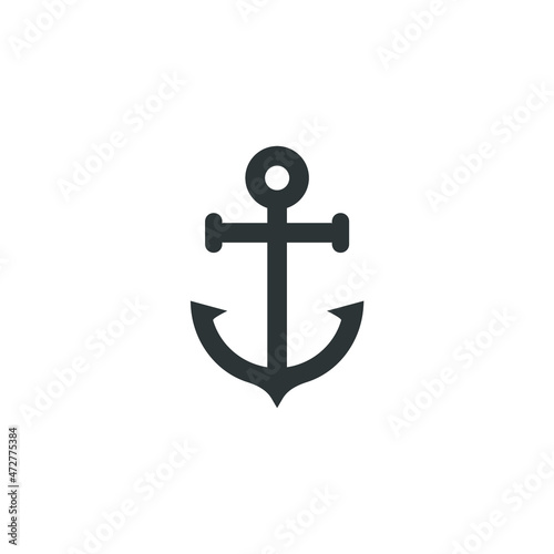 Vector sign of the anchor symbol is isolated on a white background. anchor icon color editable.