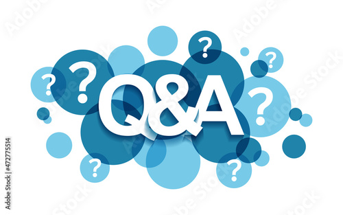 Q&A banner icon in flat style. Question and answer vector illustration on white isolated background. Communication sign business concept. photo