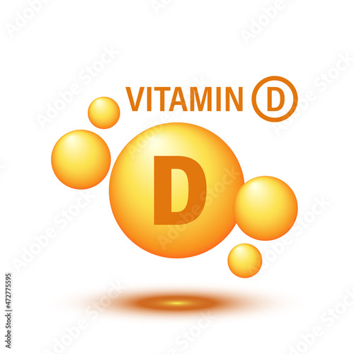 Vitamin D icon in flat style. Chemical supplement vector illustration on white isolated background. Pharmacy sign business concept.