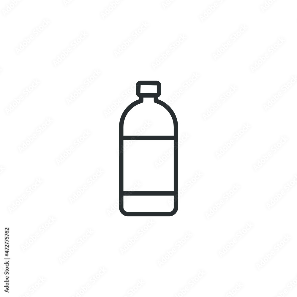 Vector sign of the bottle symbol is isolated on a white background. bottle icon color editable.