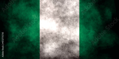 Grunge Nigeria flag  close-up photo