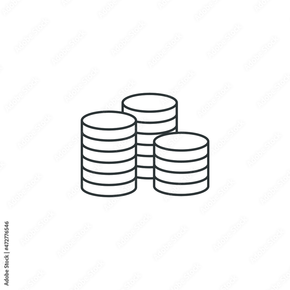 Vector sign of the coin symbol is isolated on a white background. coin icon color editable.
Vector sign of the coin symbol is isolated on a white background. coin icon color editable.