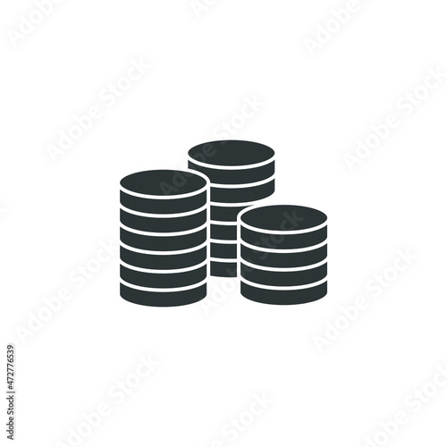 Vector sign of the coin symbol is isolated on a white background. coin icon color editable.
