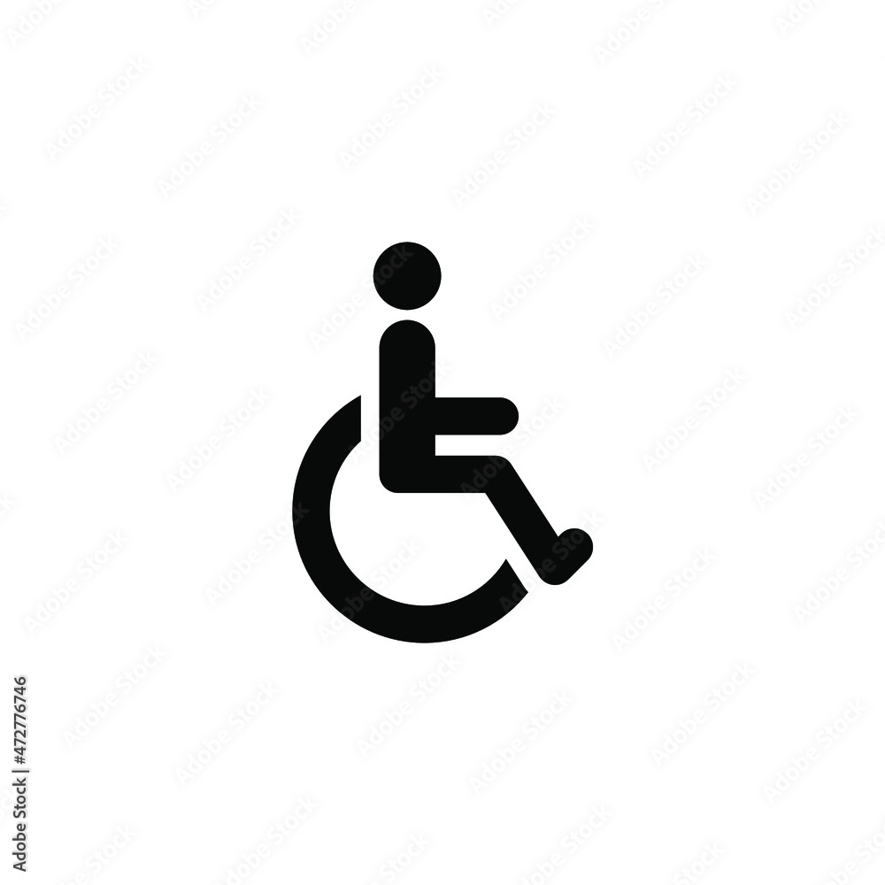Vector sign of the Disabled Handicap symbol is isolated on a white background. Disabled Handicap icon color editable. Vector sign of the Disabled Handicap symbol is isolated on a white background. Disabled Handicap icon color editable.