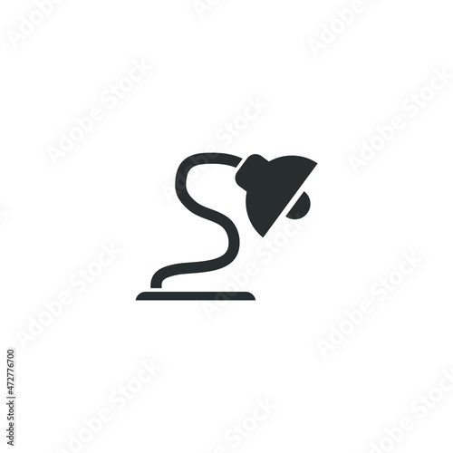 Vector sign of the Desk lamp symbol is isolated on a white background. Desk lamp icon color editable.