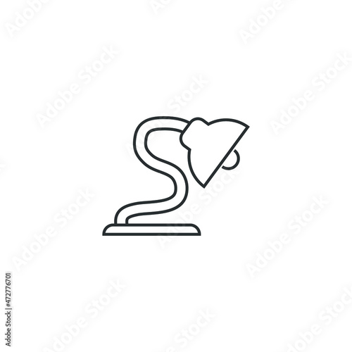 Vector sign of the Desk lamp symbol is isolated on a white background. Desk lamp icon color editable.